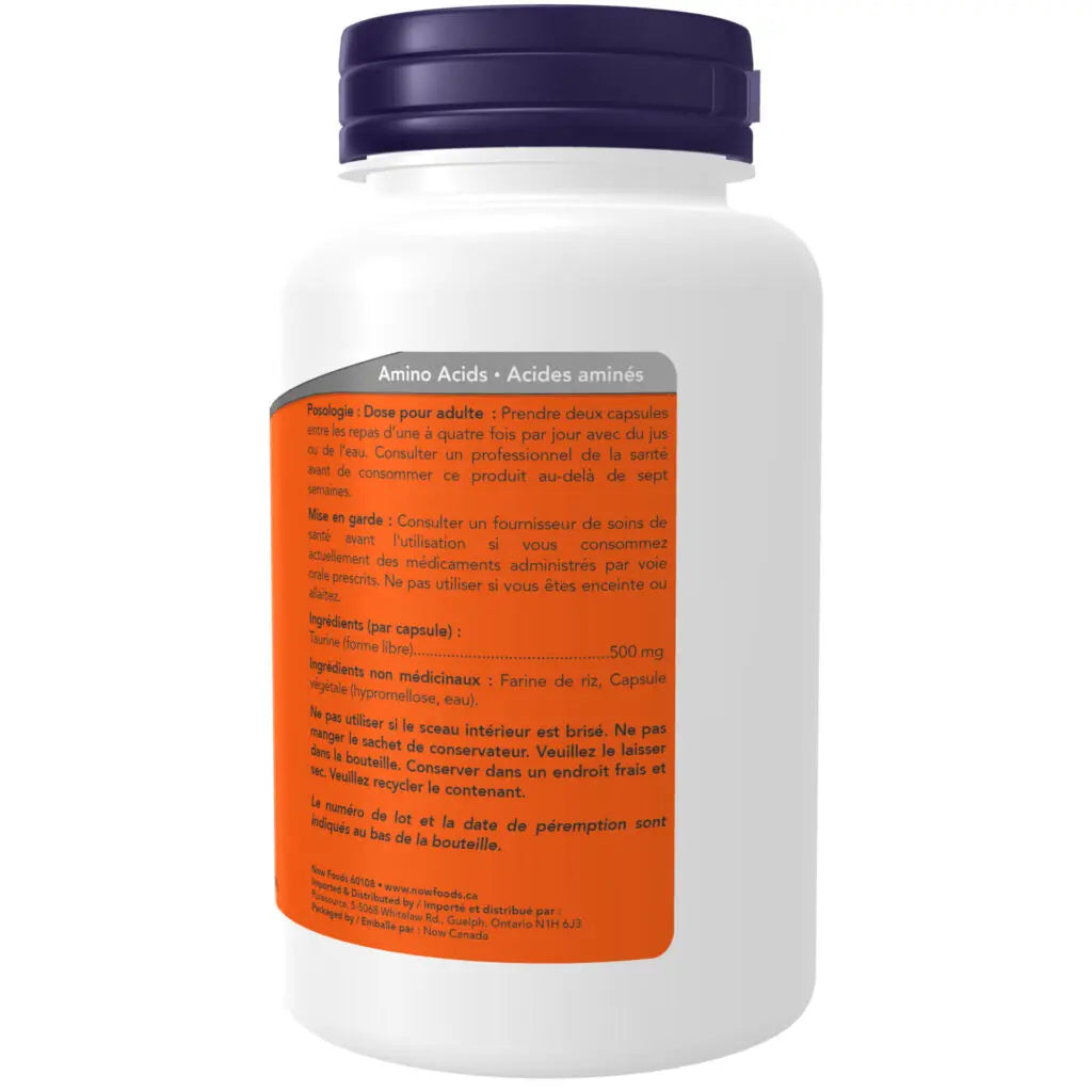 Now - Taurine - 500mg 100 Veg Capsules