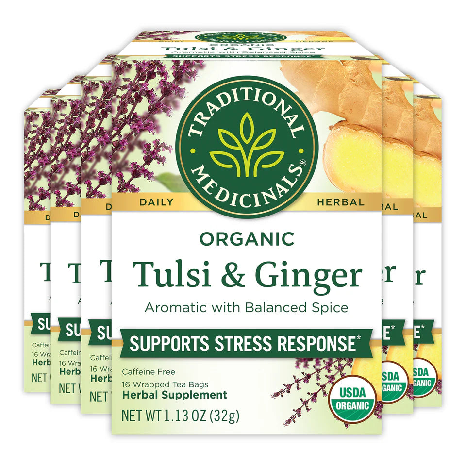 Traditional Medicinals - Organic Tulsi Ginger Tea - 16 Tea Bags