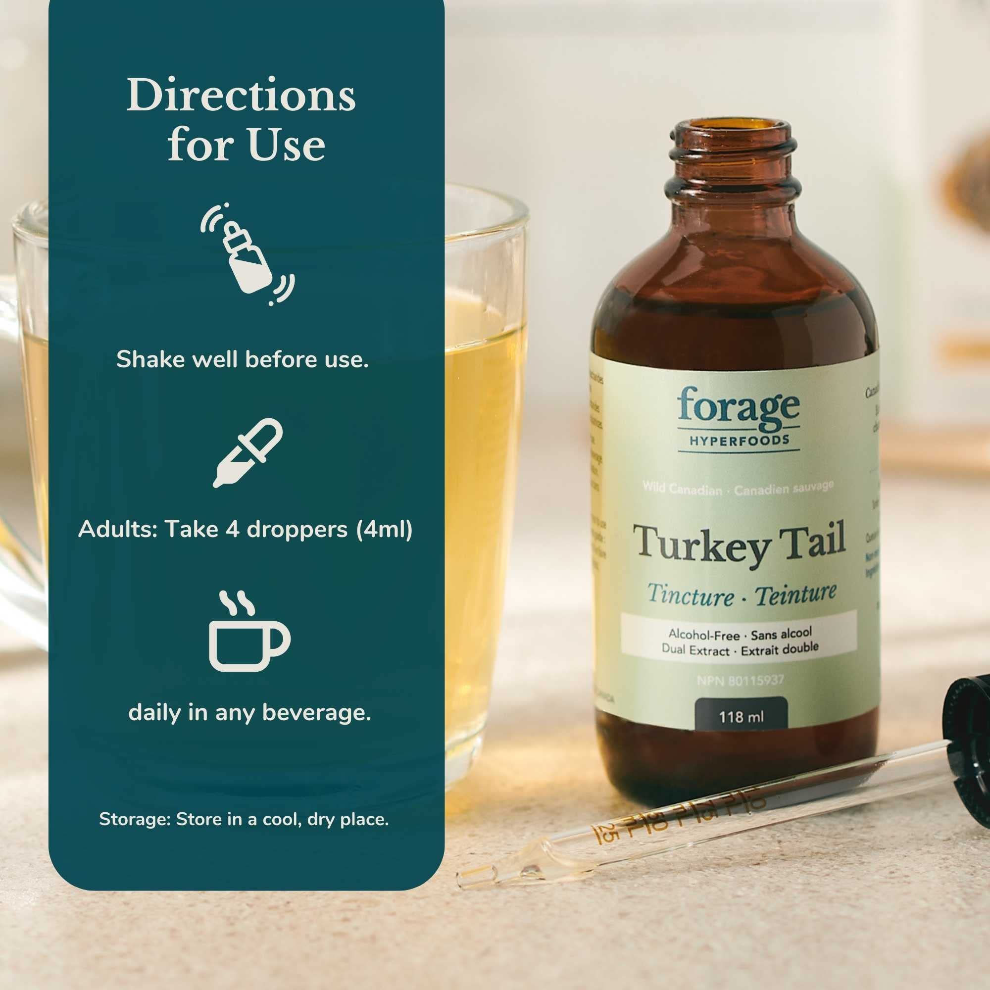 Forage Hyperfoods - Turkey Tail Tincture Alcohol Free - 118ml (DSLM)