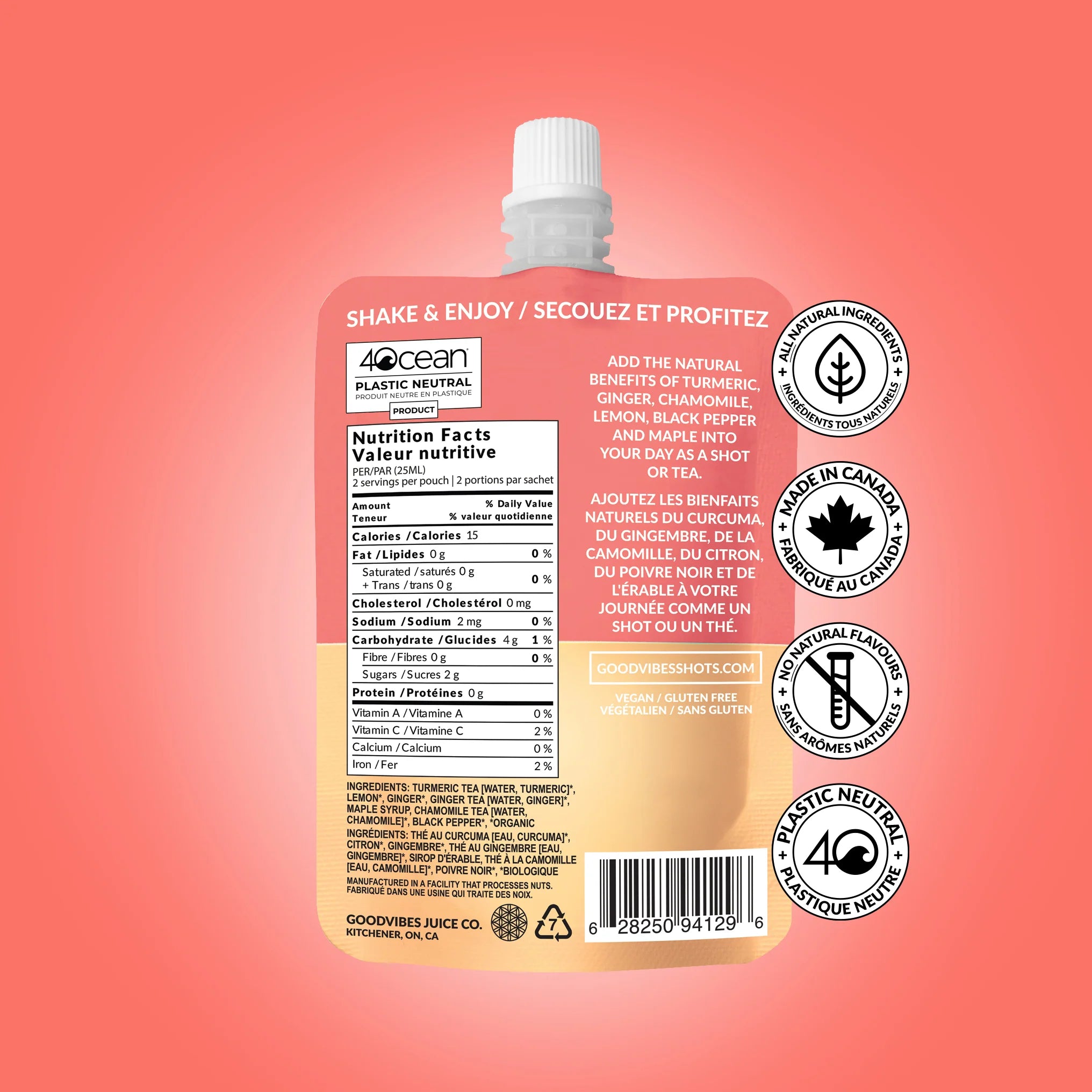 Goodvibes Juice - Shots Turmeric Daily + - 50mL