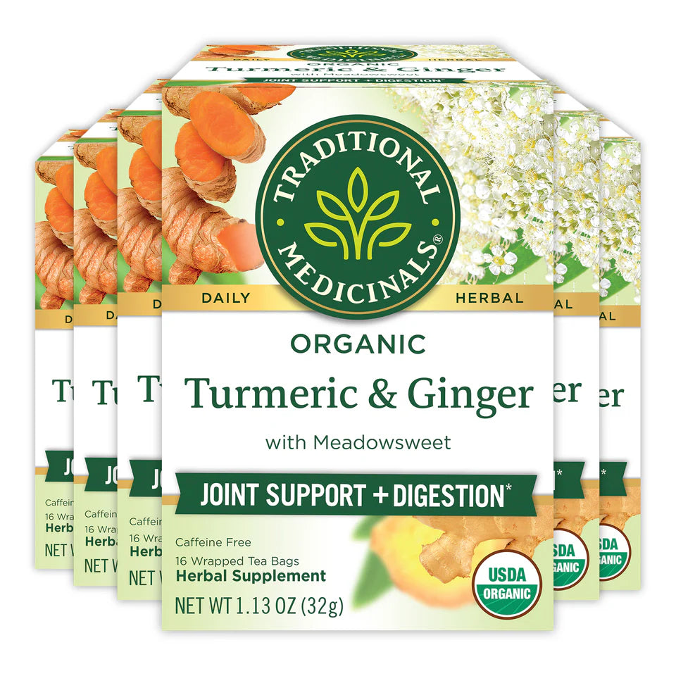 Traditional Medicinals - Organic Turmeric W/ Meadowsweet & Ginger Tea - 16 Tea Bags