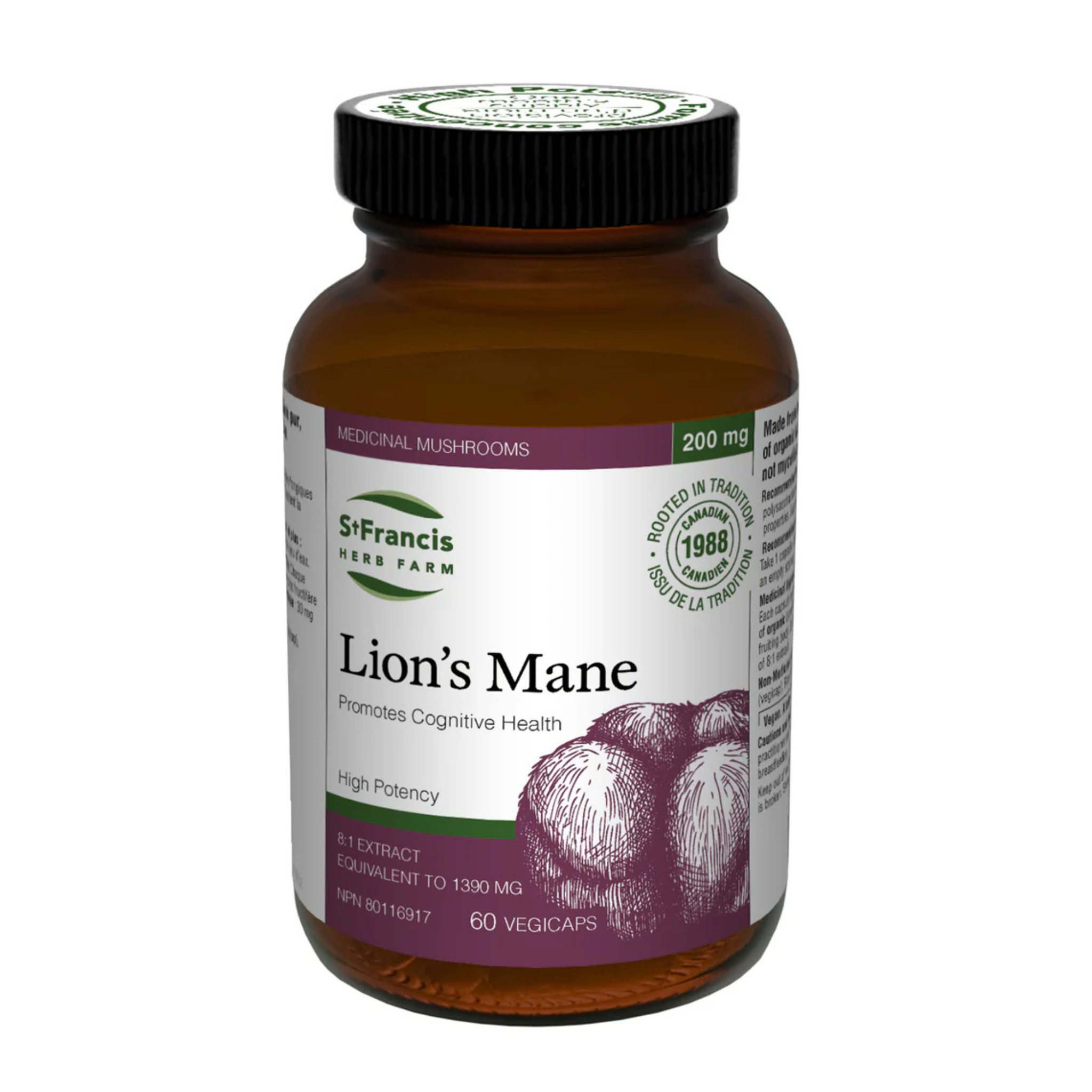 St Francis Herb Farm - Lion's Mane Mushroom - 60 Veg Capsules