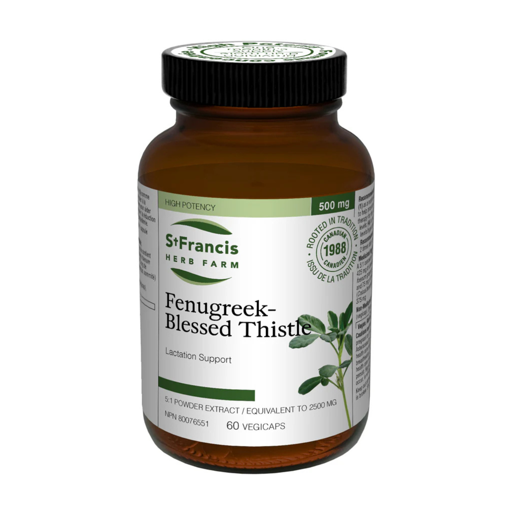 St Francis Herb Farm - Fenugreek-Blessed Thistle - 2500mg 60 Veg Capsules