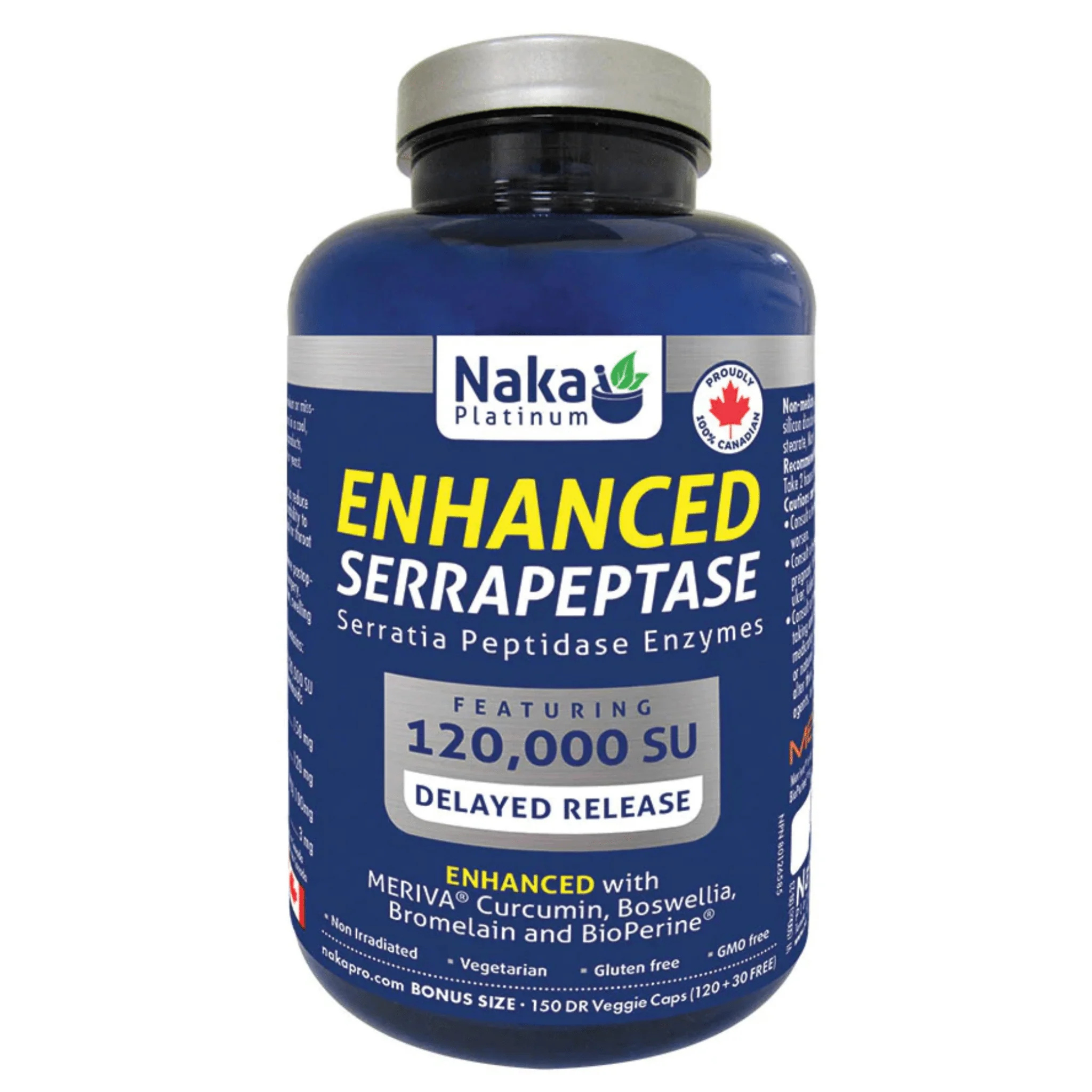 Naka - Enhanced Serrapeptase - 75 Veg Capsules