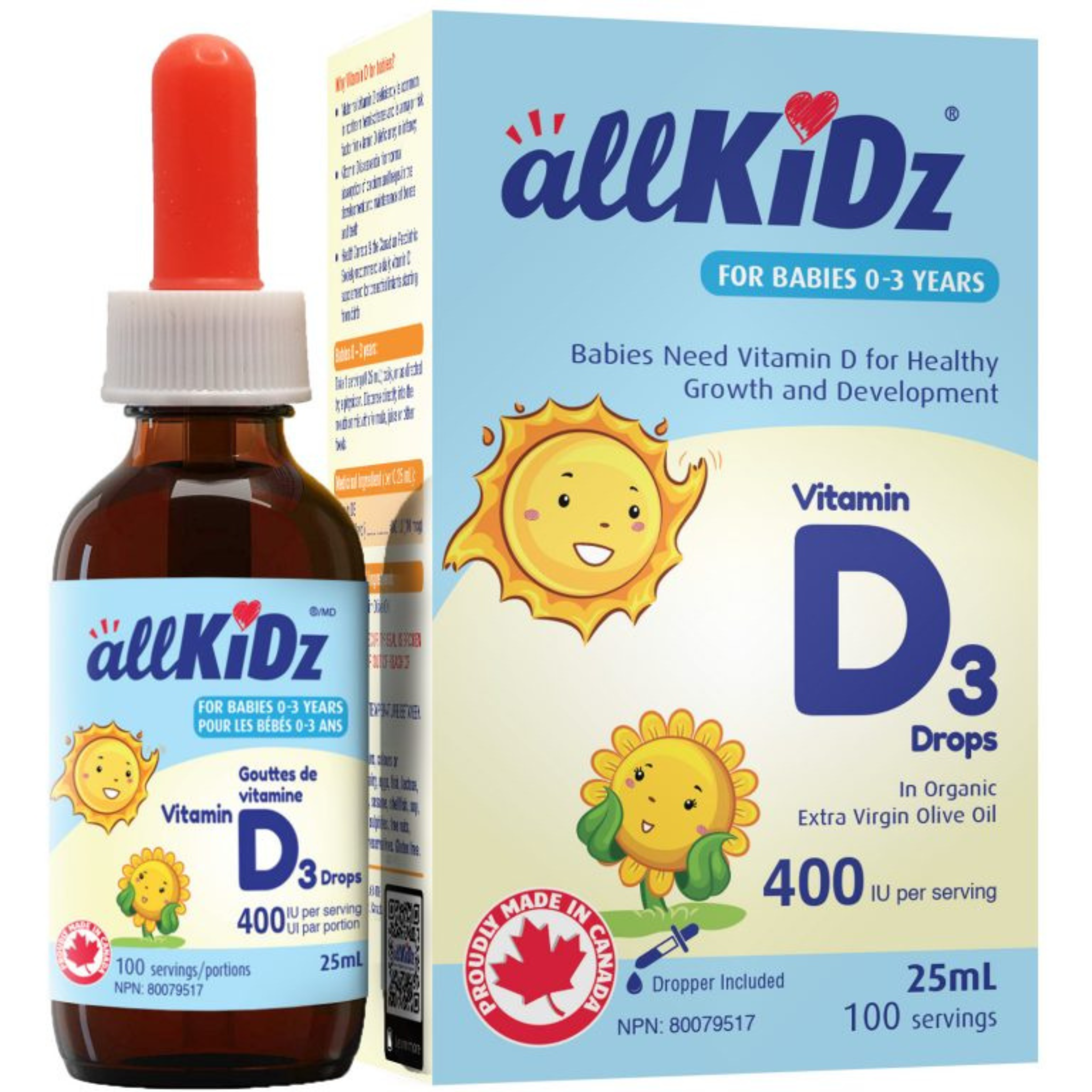 All Kidz® - Vitamin D3 Drops - 400IU 25ml