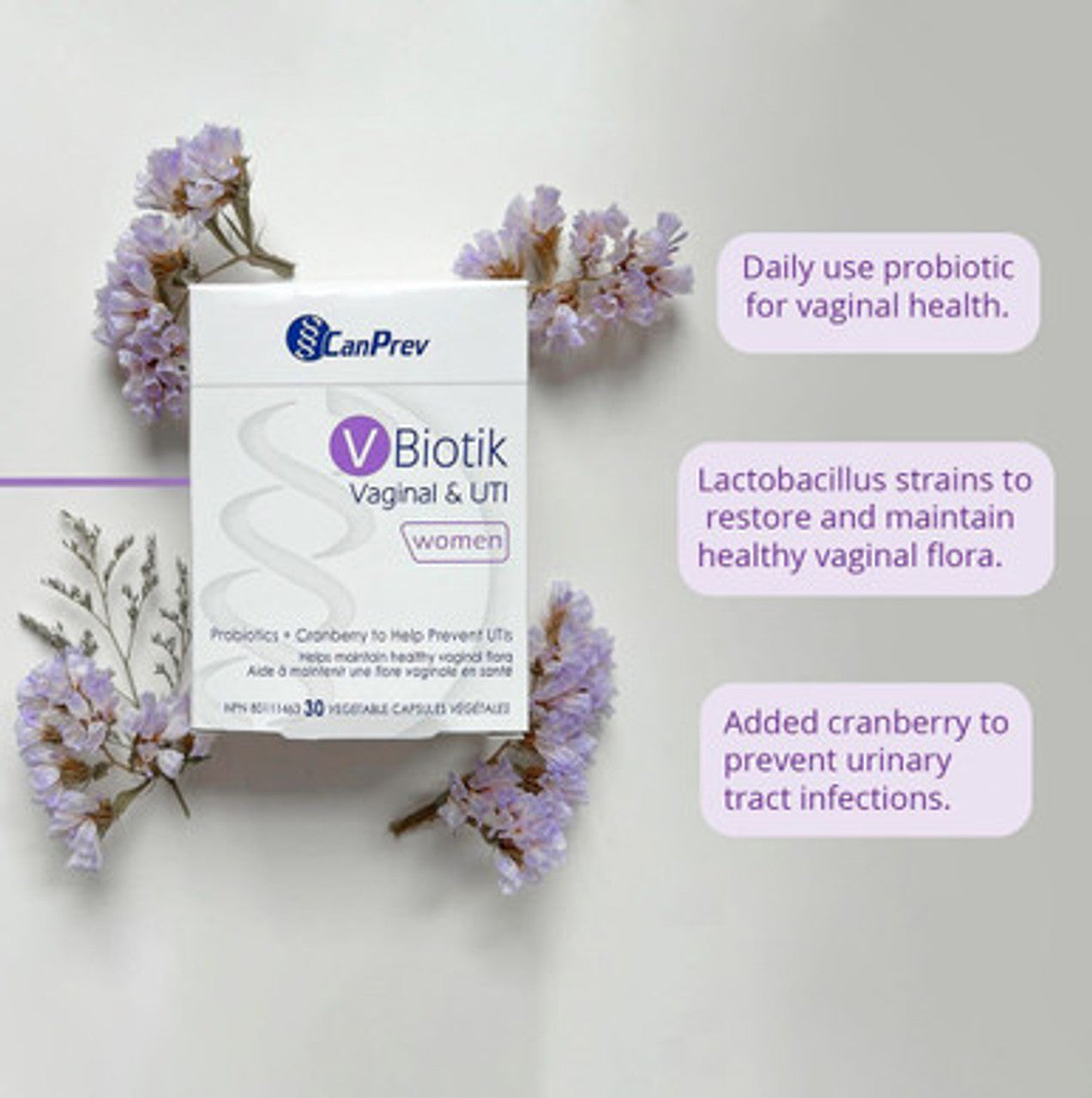 CanPrev - V Biotik Vaginal & UTI - 30 Veg Capsules