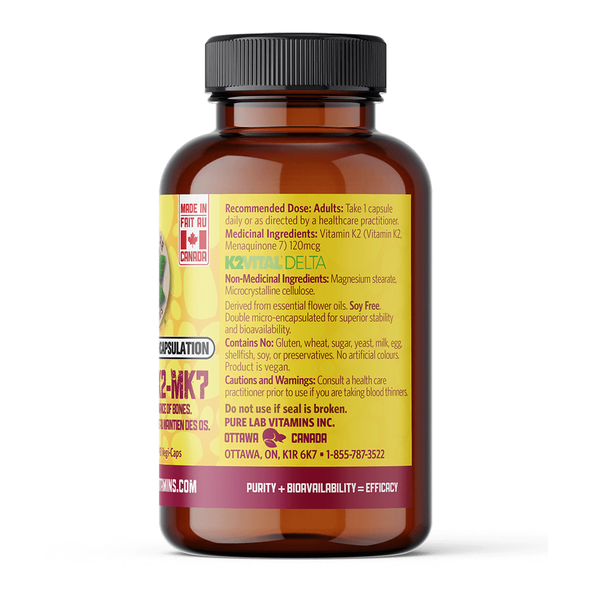 Pure Lab Vitamins - Vitamin K2-MK7 - Veg Capsules