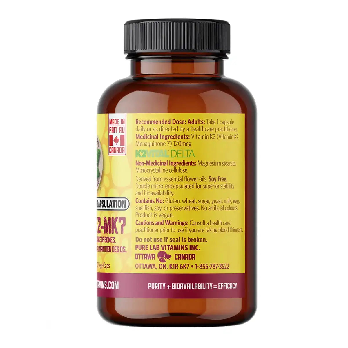 Pure Lab Vitamins - Vitamin K2-MK7 - Veg Capsules