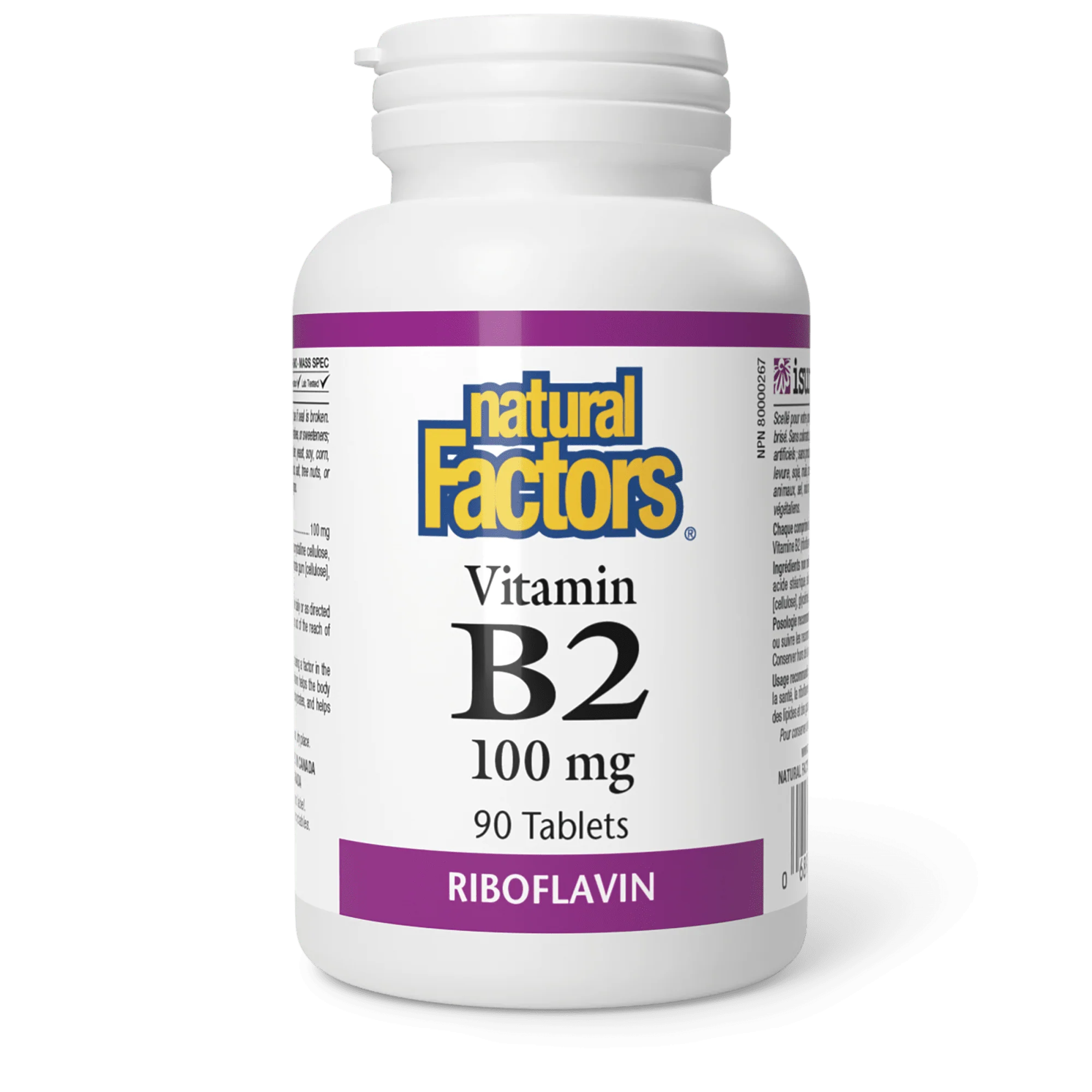 Natural Factors - Vitamin B2 Riboflavin - 100mg 90 Tablets