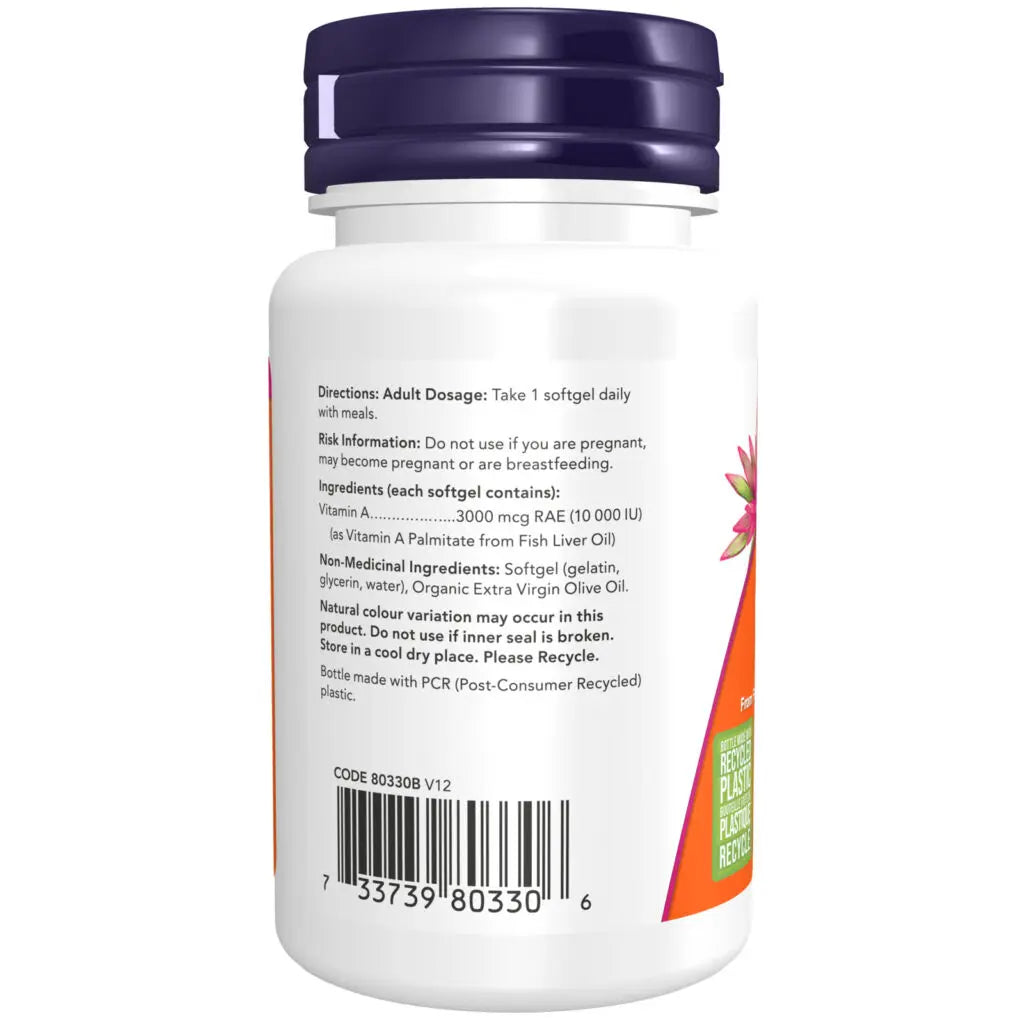 Now - Vitamin A - 10,000IU 100 Softgels