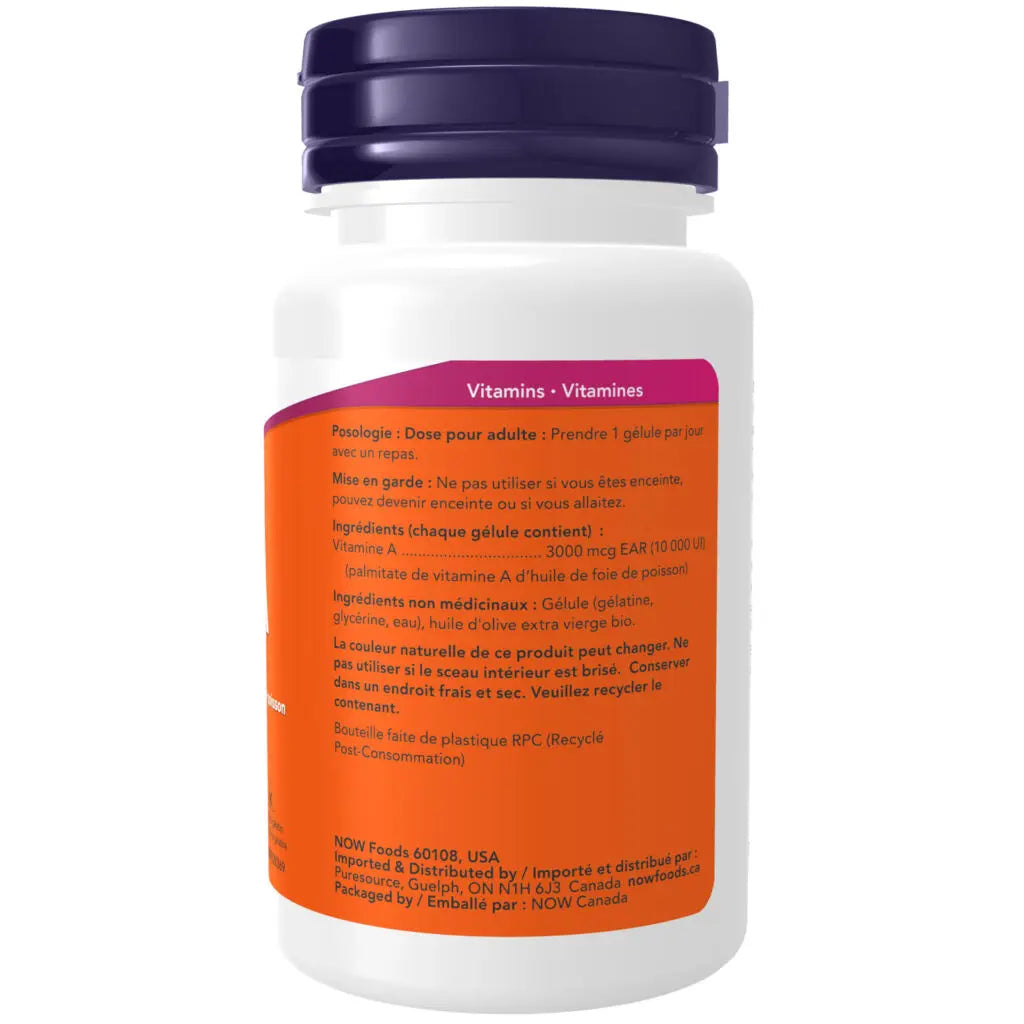 Now - Vitamin A - 10,000IU 100 Softgels