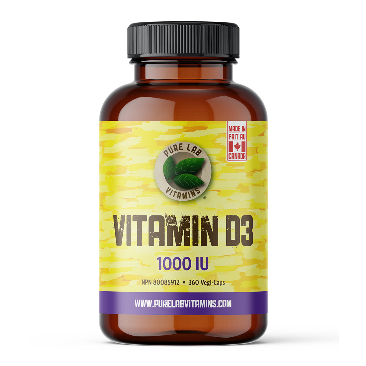 Pure Lab Vitamins - Vitamin D3 - 1000IU 360 Veg Capsules