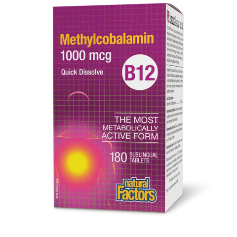 Natural Factors - B12 Methylcobalamin - 1000mcg 90 Sublingual Tablets