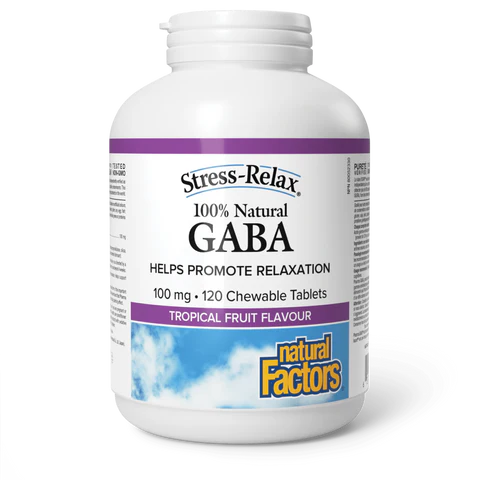 Natural Factors - 100% Natural GABA - 60 Chewable Tablets