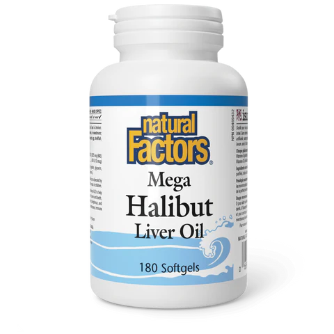 Natural Factors - Mega Halibut Liver Oil - 180 Softgels