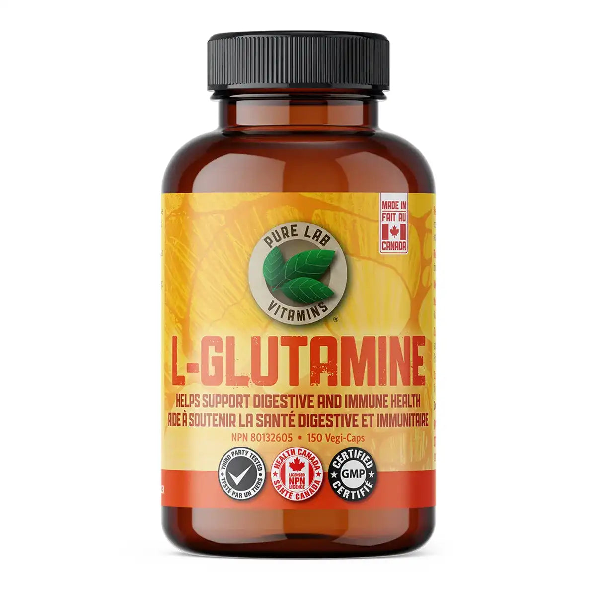 Pure Lab Vitamins - L Glutamine - 500mg 150 Veg Capsules