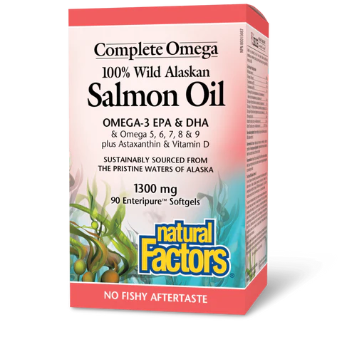 Natural Factors - 100% Wild Alaskan Salmon Oil 1300mg - Softgels