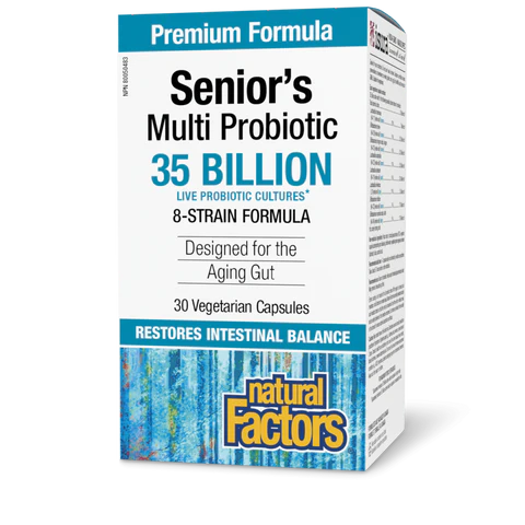 Natural Factors - Senior's Multi Probiotic 35 Billion Live Probiotic Cultures - 30 Veg Capsules