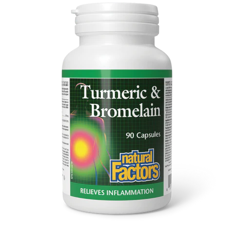 Natural Factors - Tumeric & Bromelain - 90 Capsules