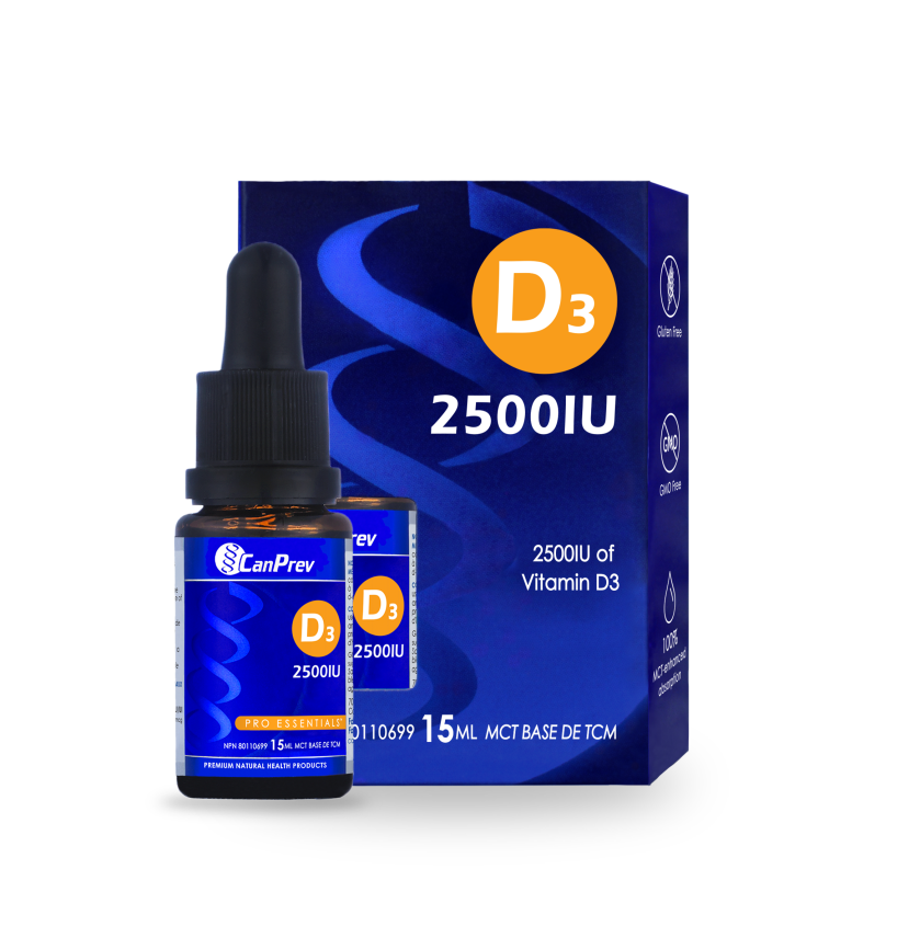CanPrev - D3 Drops 2500IU - MCT Base - 15ml